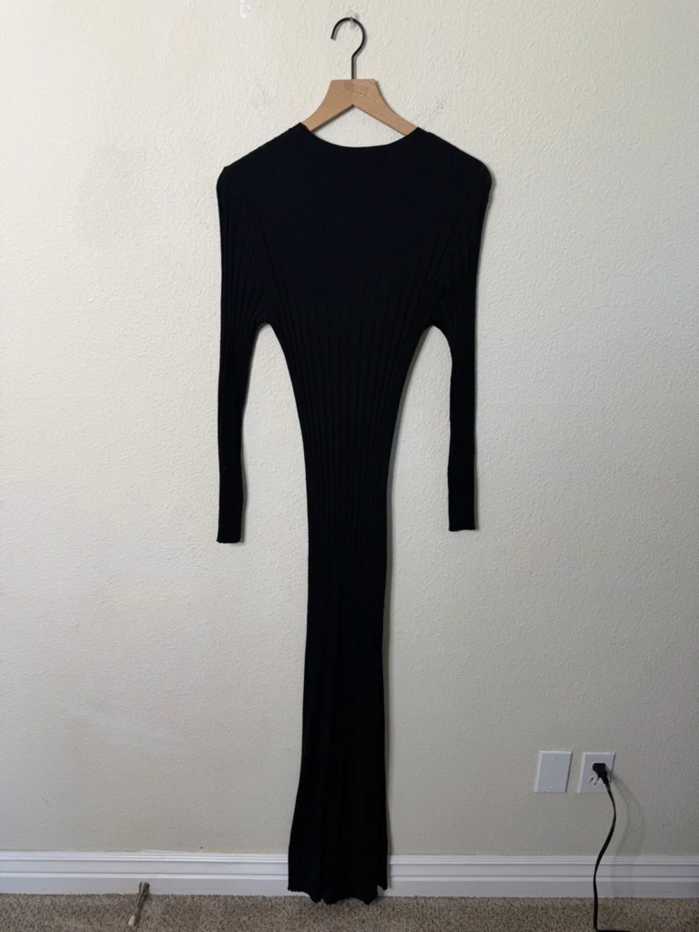 ITMFL In the Mood For Love Robe Galan Maxi Dress Black‎ Knit Womens Size L